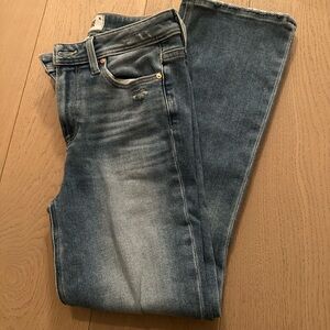 PAIGE Women’s Dark Wash Blue Straight Jeans